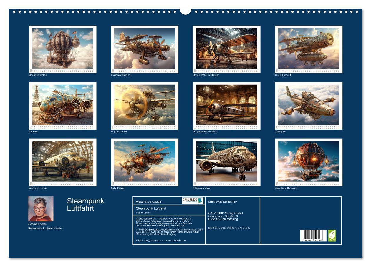 Bild: 9783383900167 | Steampunk Luftfahrt (Wandkalender 2025 DIN A2 quer), CALVENDO...