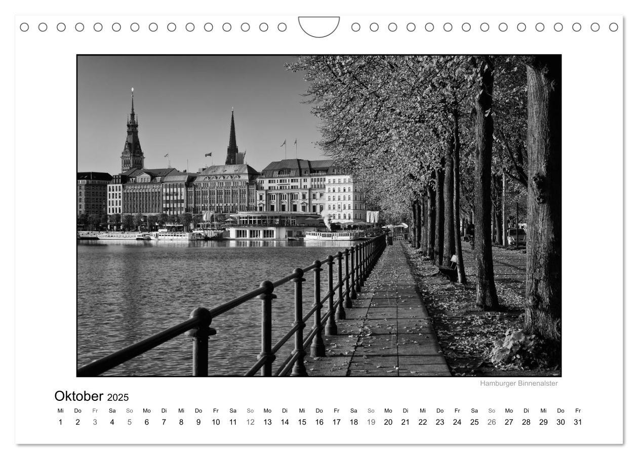 Bild: 9783435837991 | Hamburg in schwarz-weiß (Wandkalender 2025 DIN A4 quer), CALVENDO...