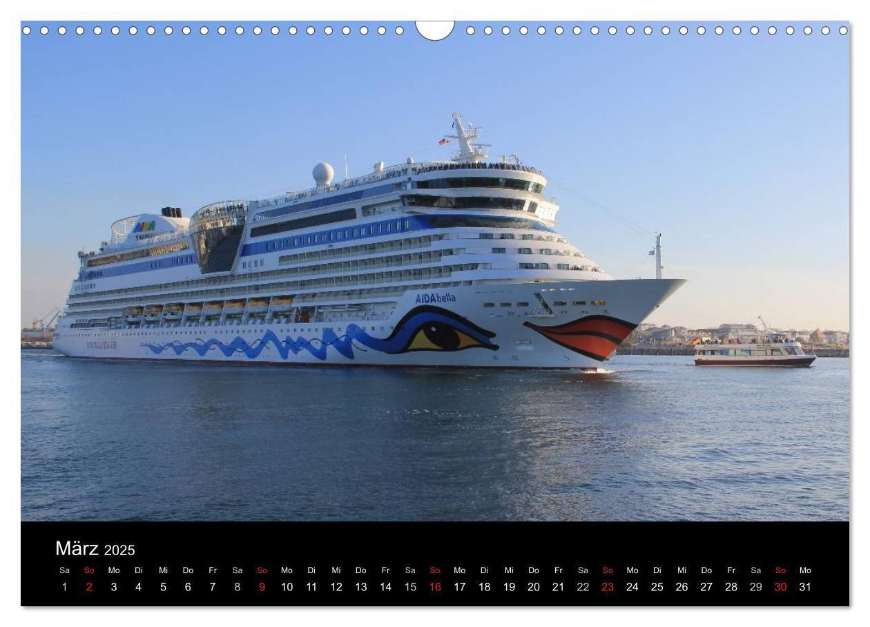 Bild: 9783435808731 | Cruiseliner in Warnemünde (Wandkalender 2025 DIN A3 quer), CALVENDO...