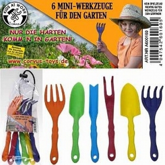 Cover: 4047542601605 | Gartenwerkzeuge mini bunt 6er-Set | Stück | In Polybeutel | A600160