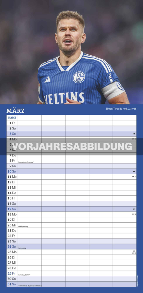 Bild: 4002725994455 | N NEUMANNVERLAGE - FC Schalke 04 2025 Fan-Timer, 22x45cm,...