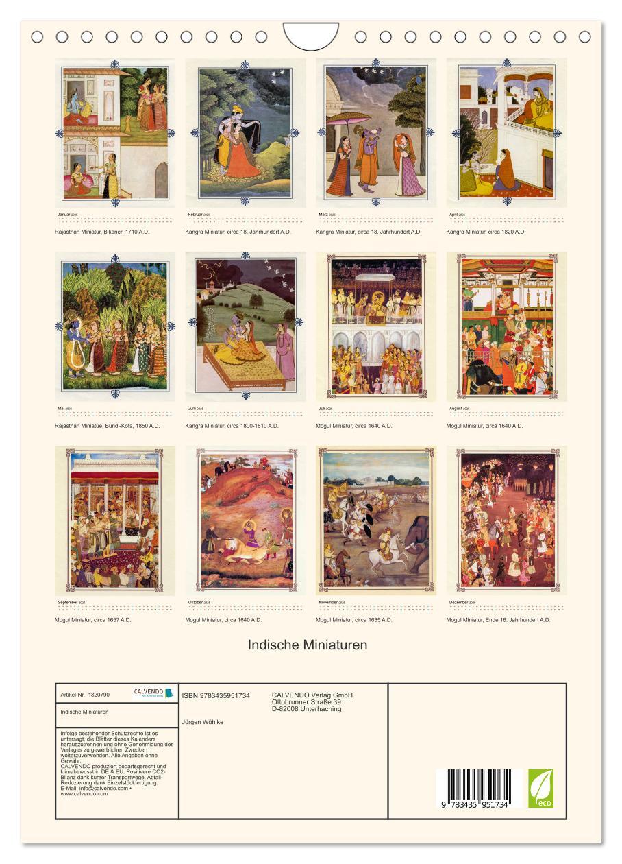 Bild: 9783435951734 | Indische Miniaturen (Wandkalender 2025 DIN A4 hoch), CALVENDO...