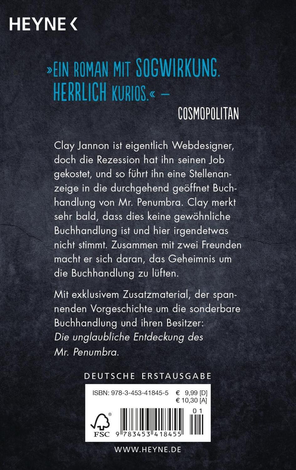 Bild: 9783453418455 | Die sonderbare Buchhandlung des Mr. Penumbra | Robin Sloan | Buch