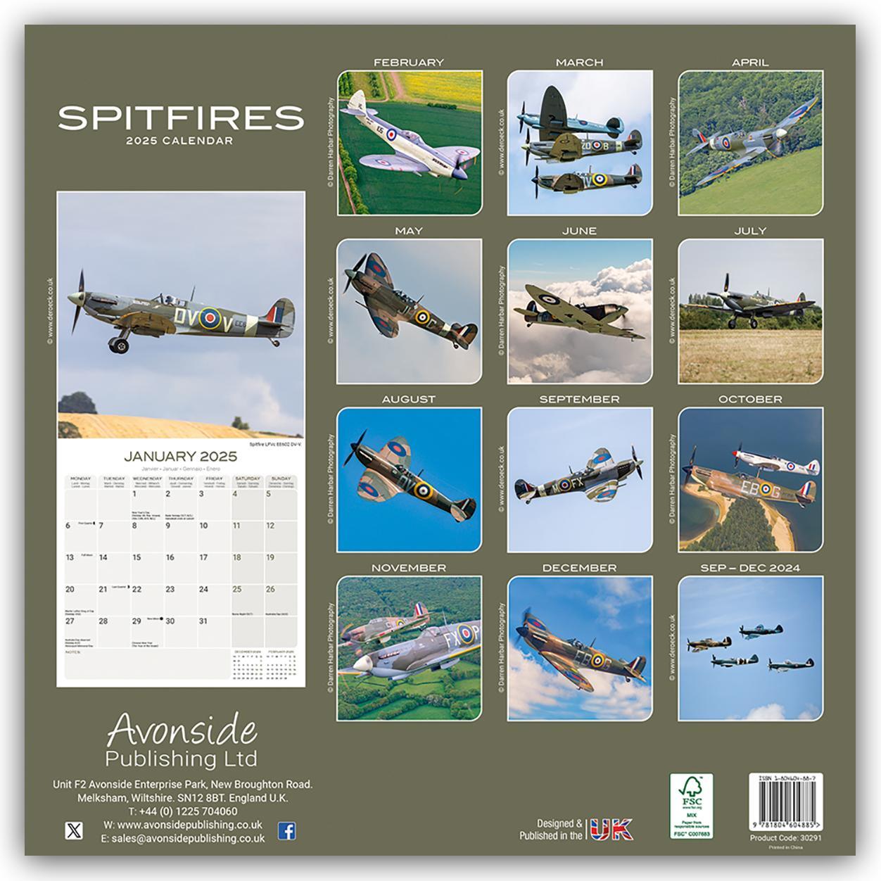 Rückseite: 9781804604885 | Spitfires - Spitfire - Britisches Jagdflugzeug 2025 | Ltd | Kalender