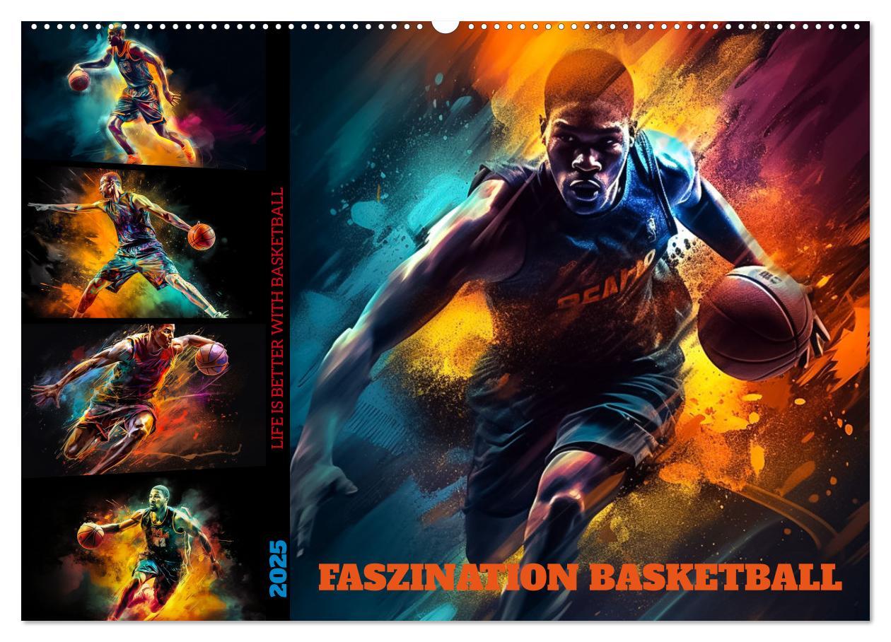 Cover: 9783383905391 | Faszination Basketball (Wandkalender 2025 DIN A2 quer), CALVENDO...