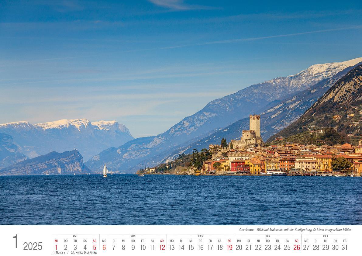 Bild: 9783965352223 | Gardasee 2025 Bildkalender A3 cm quer, spiralgebunden | Holger Klaes