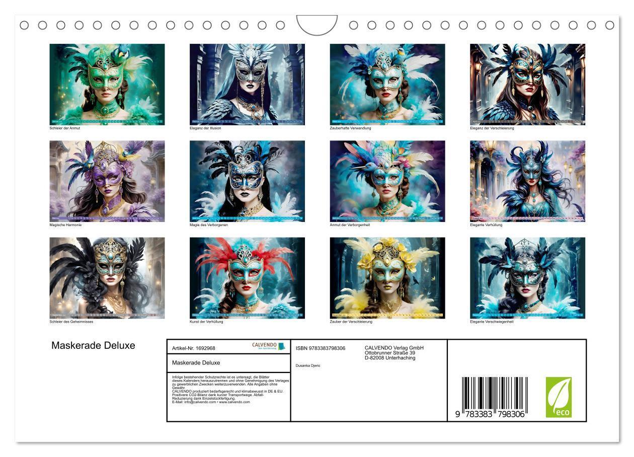 Bild: 9783383798306 | Maskerade Deluxe (Wandkalender 2025 DIN A4 quer), CALVENDO...