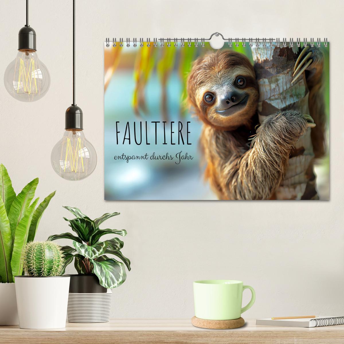 Bild: 9783457153611 | Faultiere - entspannt durchs Jahr (Wandkalender 2025 DIN A4 quer),...