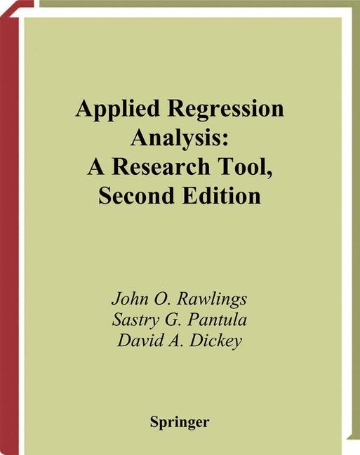 Cover: 9780387984544 | Applied Regression Analysis | A Research Tool | Rawlings (u. a.)