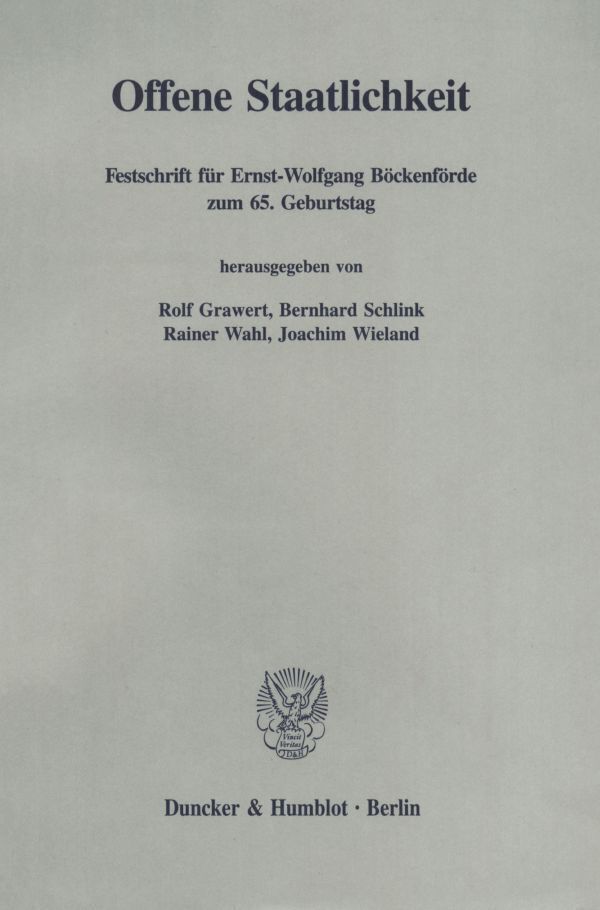 Cover: 9783428083985 | Offene Staatlichkeit. | Rolf Grawert (u. a.) | Buch | 436 S. | Deutsch