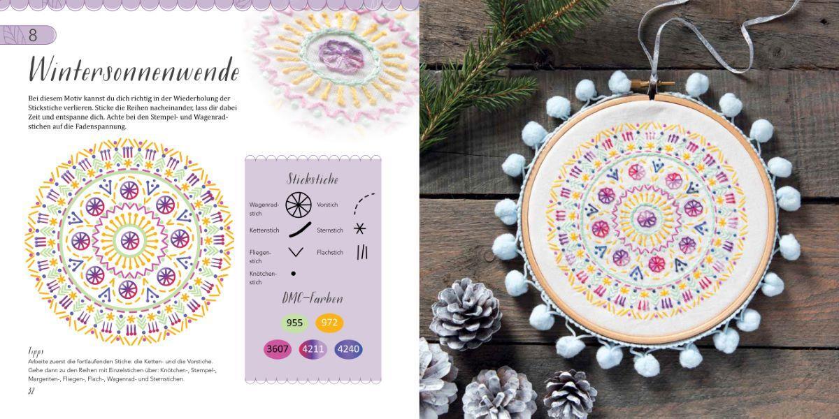 Bild: 9783841066831 | Farbenfrohe Mandalas sticken | Carina Envoldsen-Harris | Taschenbuch