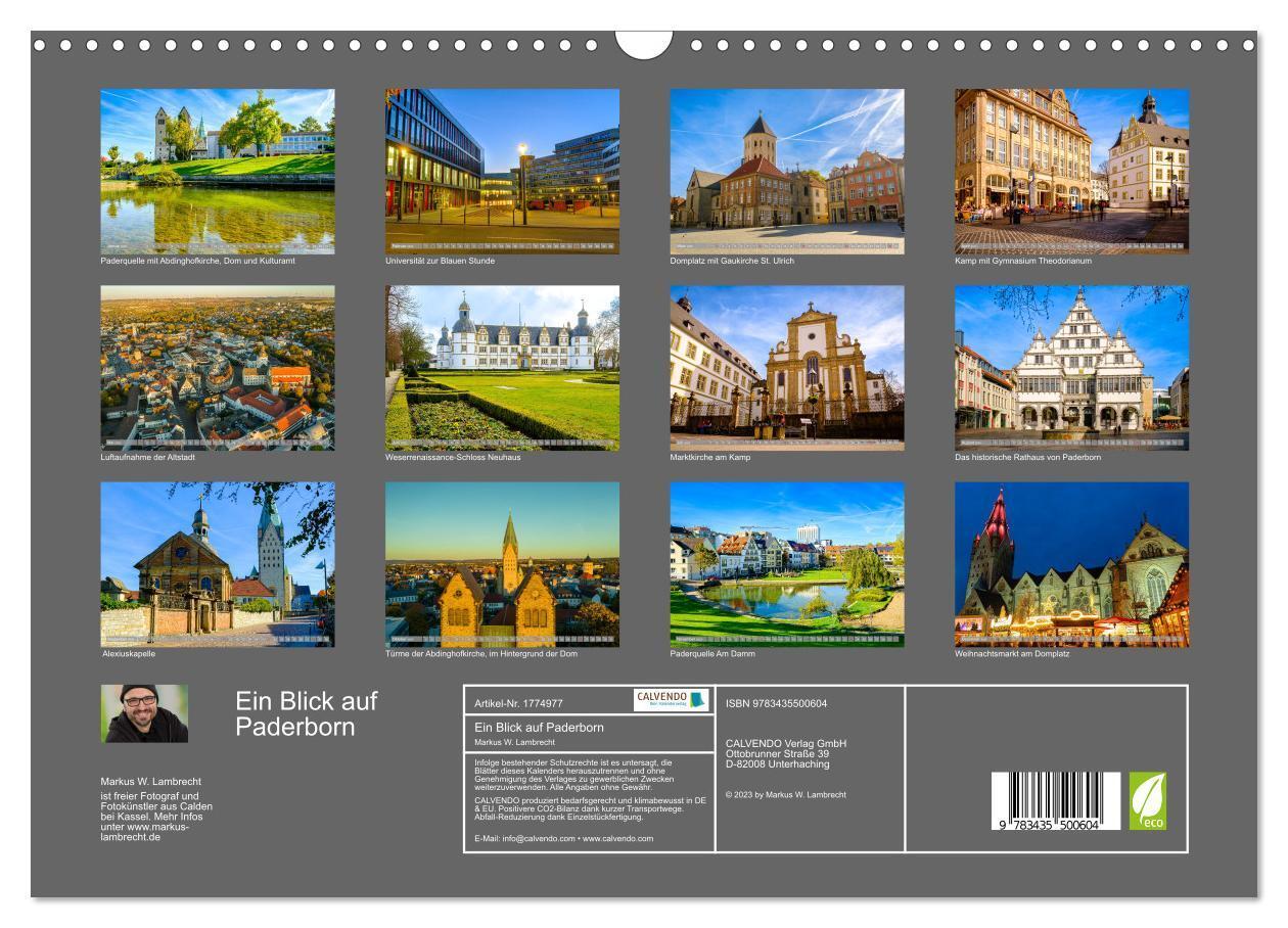 Bild: 9783435500604 | Ein Blick auf Paderborn (Wandkalender 2025 DIN A3 quer), CALVENDO...