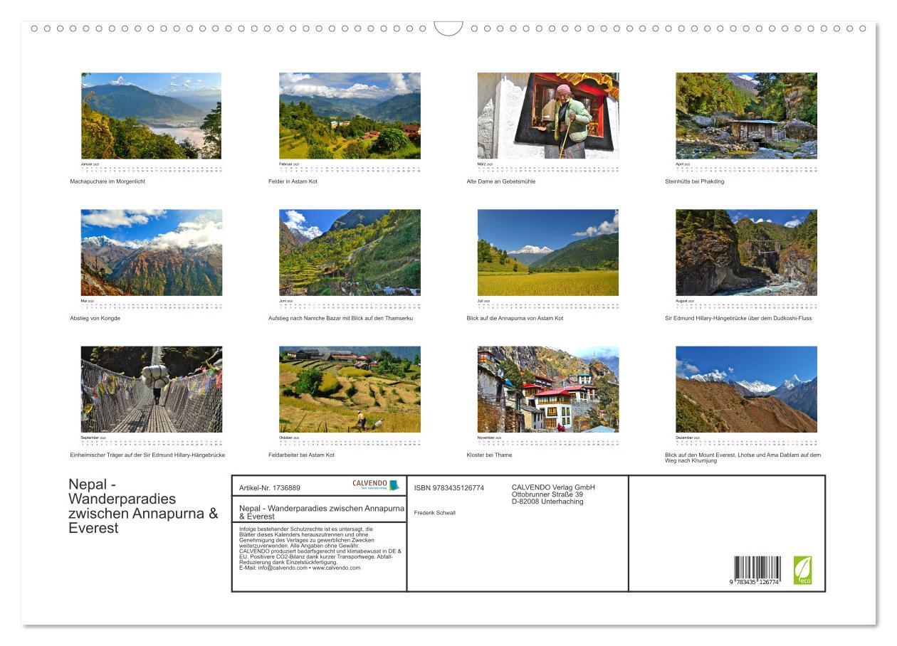 Bild: 9783435126774 | Nepal - Wanderparadies zwischen Annapurna &amp; Everest (Wandkalender...