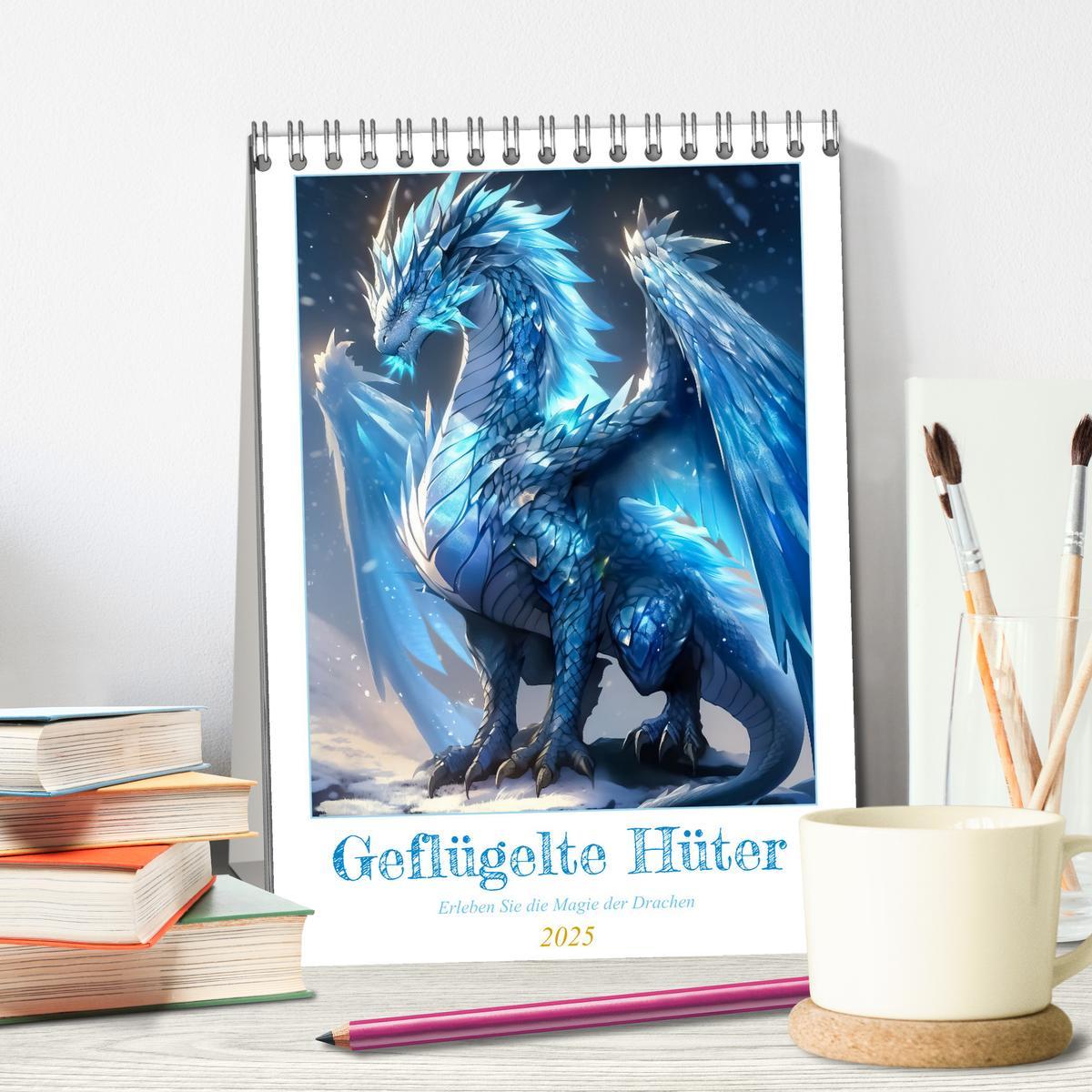 Bild: 9783435858316 | Geflügelte Hüter - Erleben Sie die Magie der Drachen (Tischkalender...