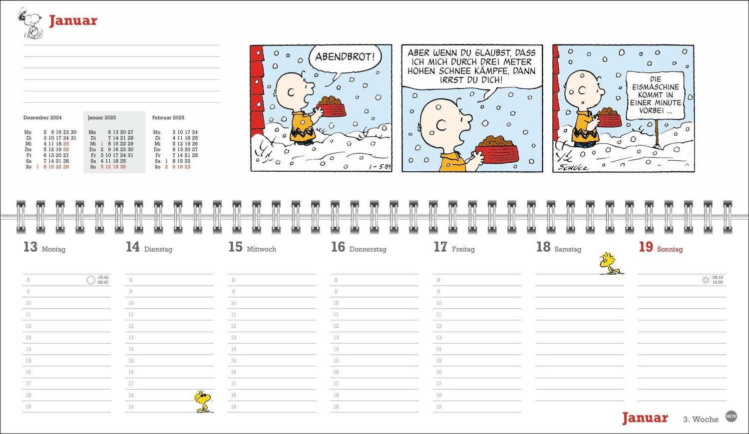 Bild: 9783756406555 | Peanuts Wochenquerplaner 2025 | Heye | Kalender | Spiralbindung | 2025