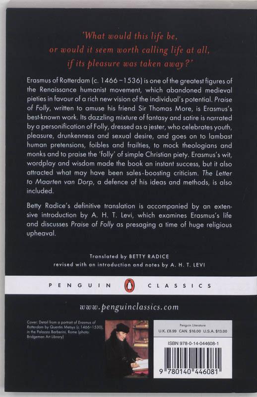 Rückseite: 9780140446081 | Praise of Folly | Desiderius Erasmus | Taschenbuch | Englisch | 1993