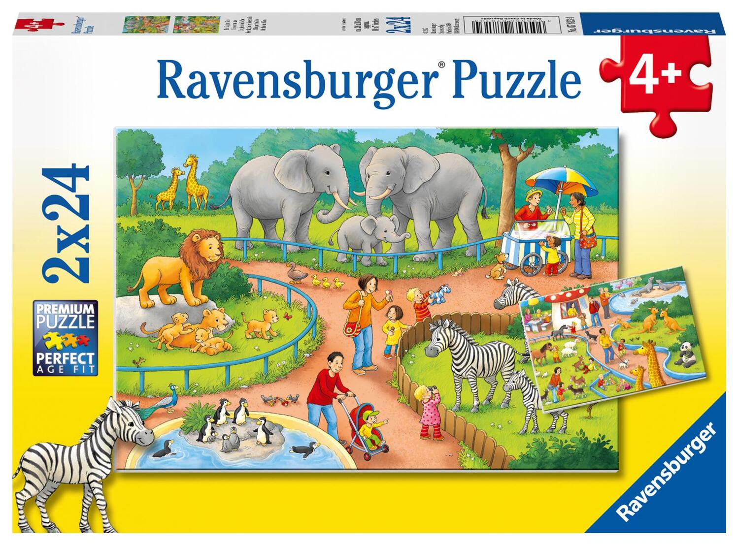 Cover: 4005556078134 | Ein Tag im Zoo. Kinderpuzzle 2 x 24 Teile | Spiel | Deutsch | 2017