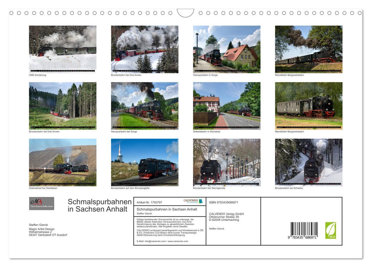 Bild: 9783435686971 | Schmalspurbahnen in Sachsen Anhalt (Wandkalender 2025 DIN A3 quer),...