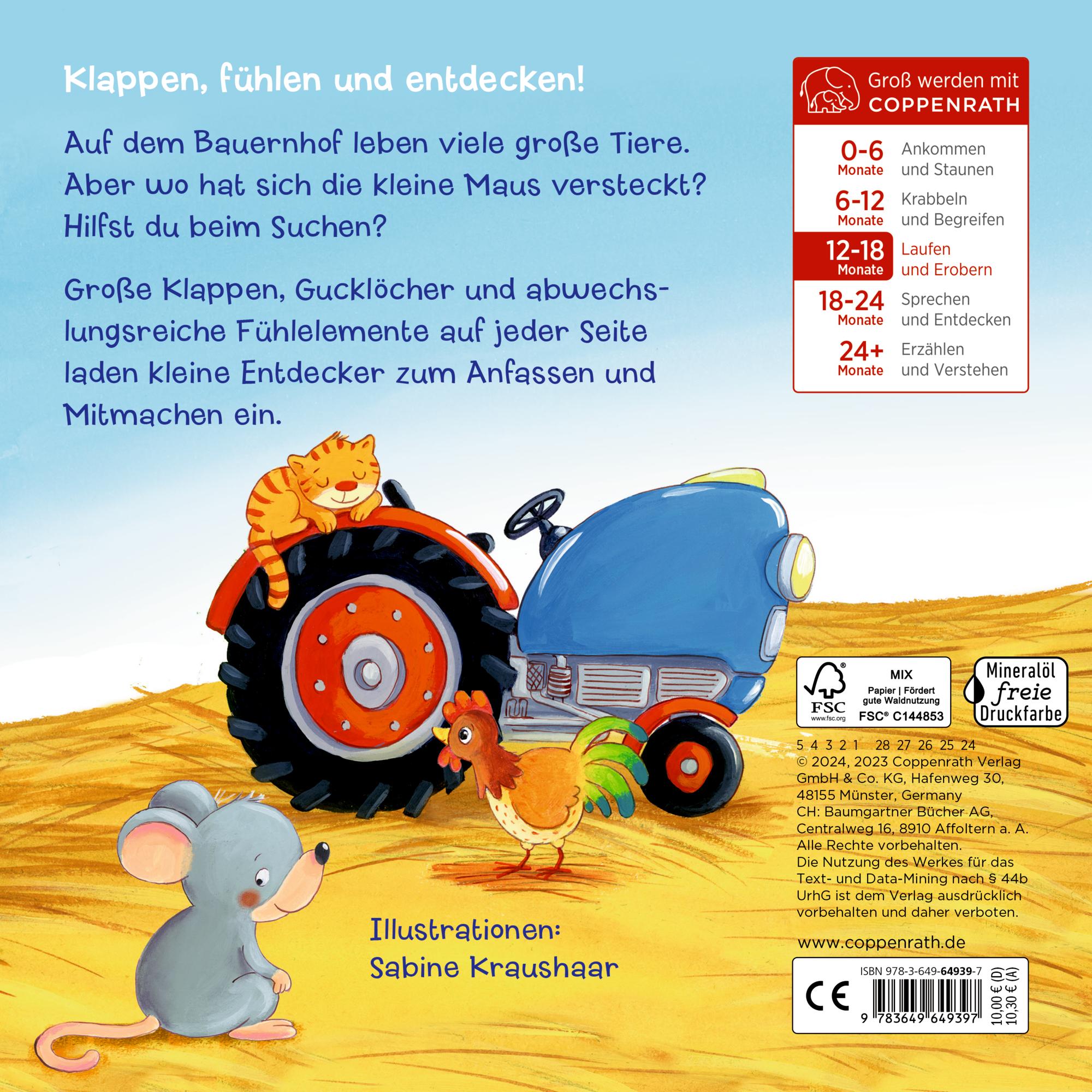 Rückseite: 9783649649397 | Mein erstes Guckloch-Fühlbuch: Kleine Maus, wo bist du? | Kraushaar