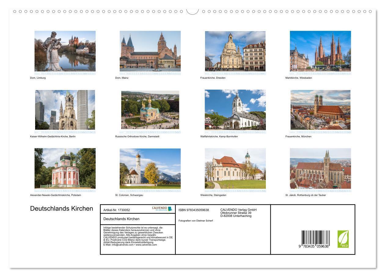 Bild: 9783435059638 | Deutschlands Kirchen (Wandkalender 2025 DIN A2 quer), CALVENDO...