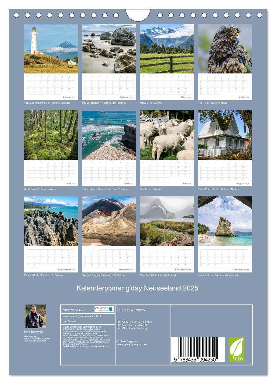 Bild: 9783435994250 | Kalenderplaner g'day Neuseeland 2025 (Wandkalender 2025 DIN A4...