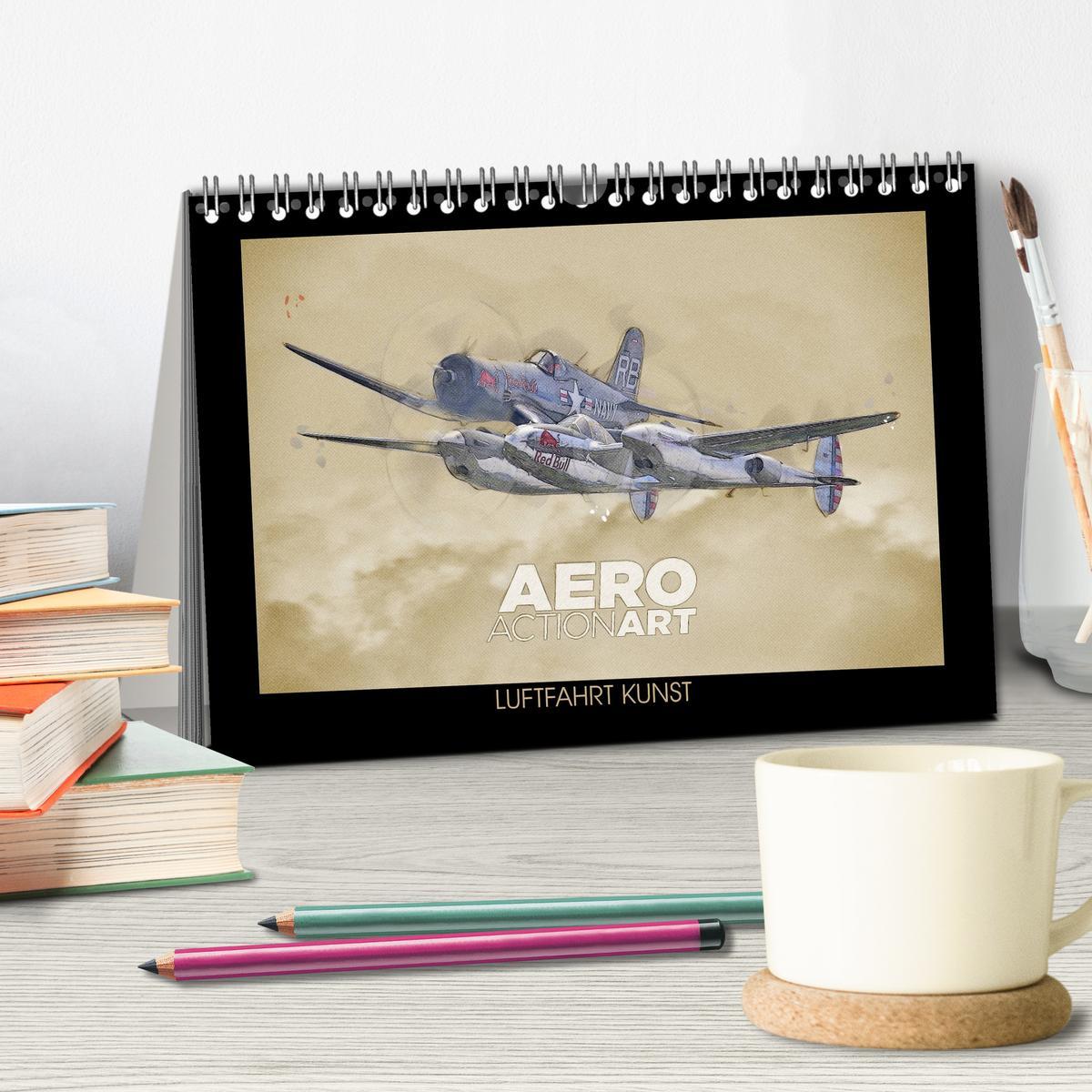 Bild: 9783435324293 | Aero Action Art - Luftfahrt Kunst (Tischkalender 2025 DIN A5 quer),...