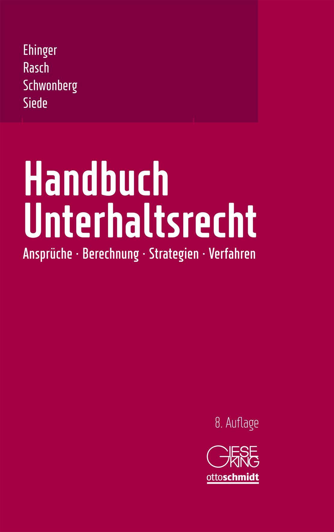 Cover: 9783769411942 | Handbuch Unterhaltsrecht | Uta Ehinger (u. a.) | Buch | XXXIV | 2018