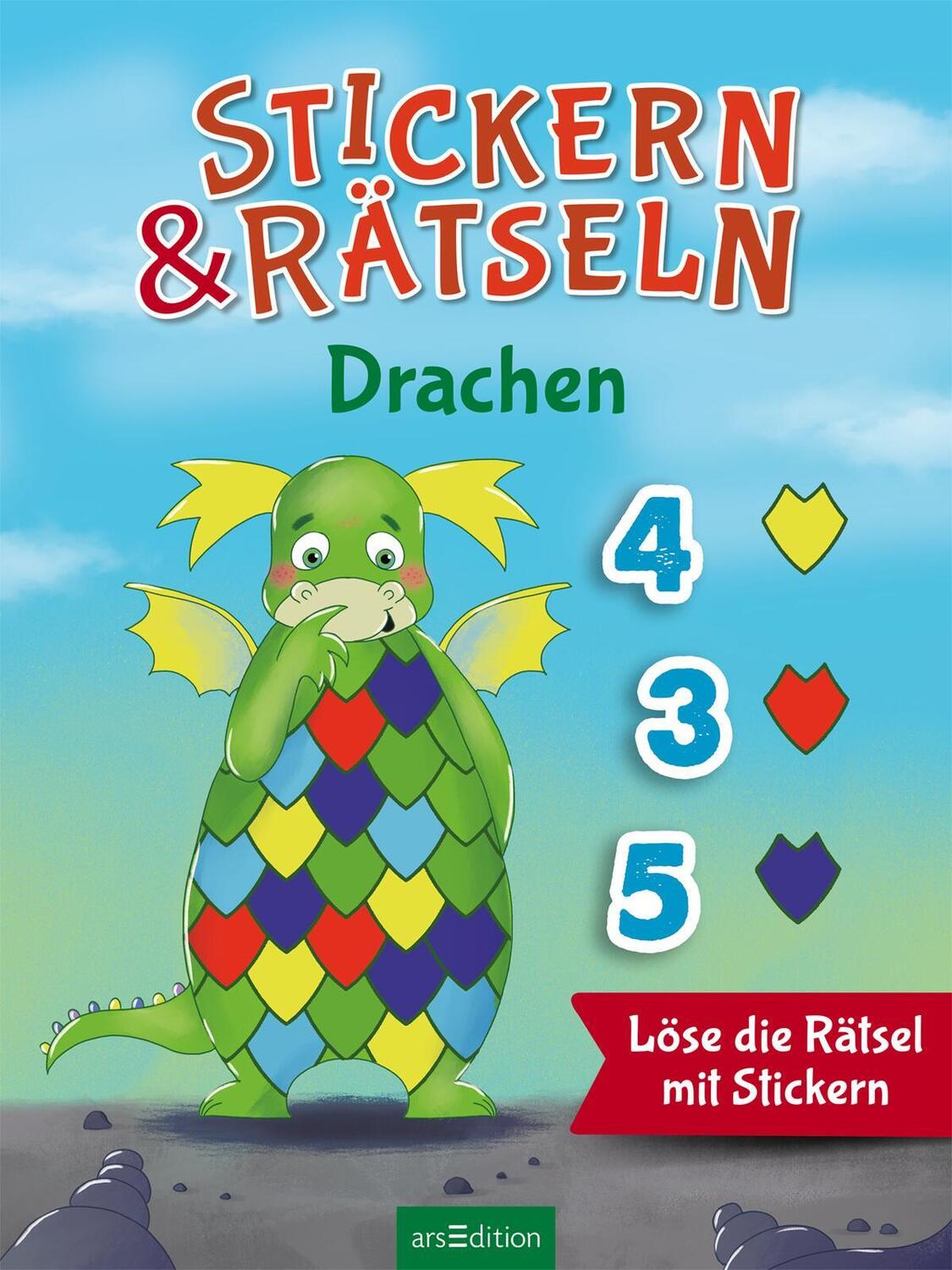 Bild: 9783845858135 | Stickern &amp; Rätseln ab 3: Stickern &amp; Rätseln - Drachen | Sabine Sauter