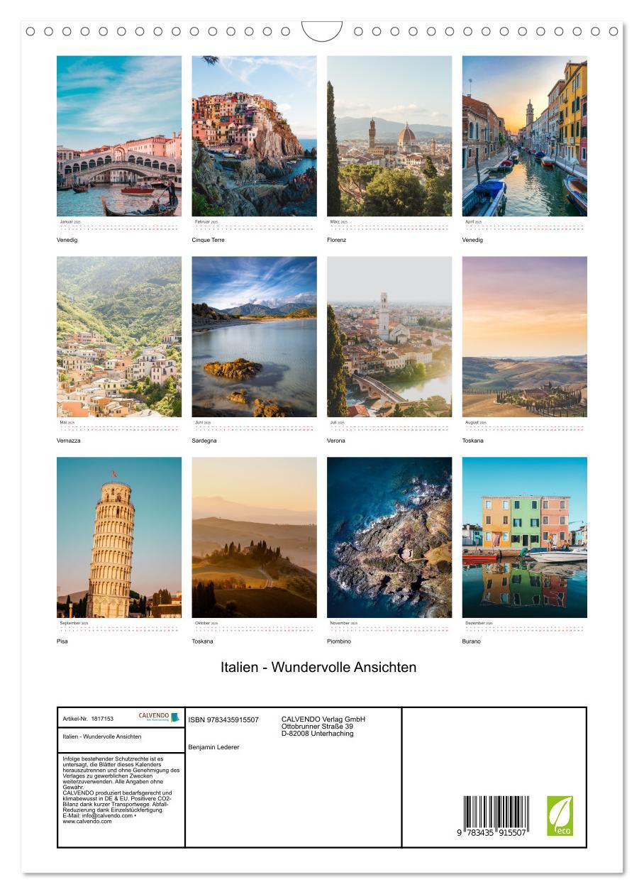 Bild: 9783435915507 | Italien - Wundervolle Ansichten (Wandkalender 2025 DIN A3 hoch),...