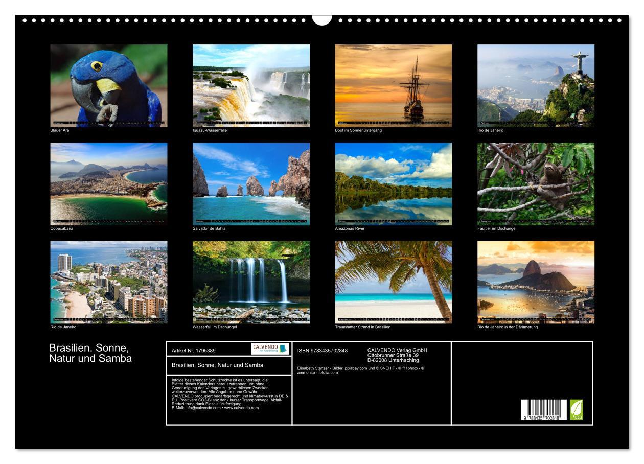 Bild: 9783435702848 | Brasilien. Sonne, Natur und Samba (Wandkalender 2025 DIN A2 quer),...