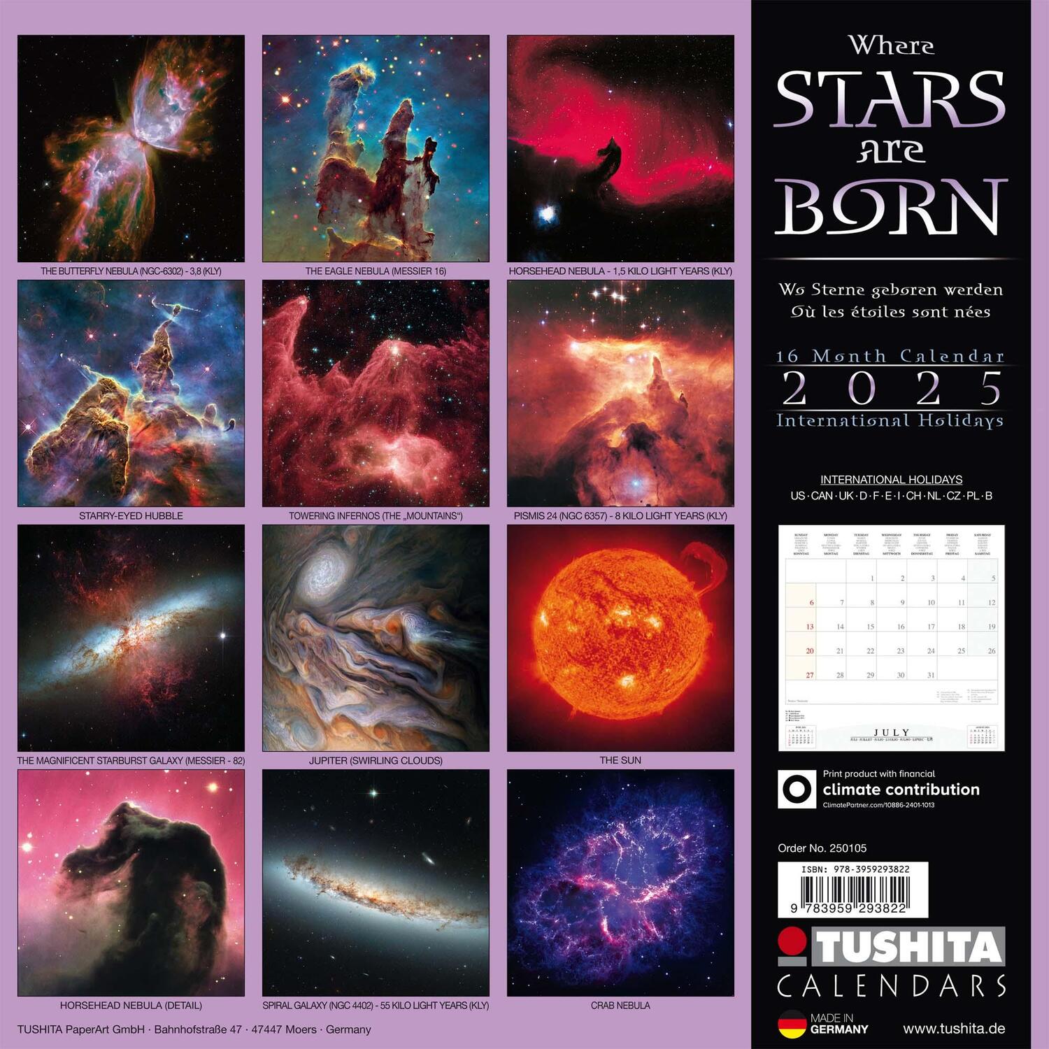 Rückseite: 9783959293822 | Where Stars are Born 2025 | Kalender 2025 | Kalender | 28 S. | 2025