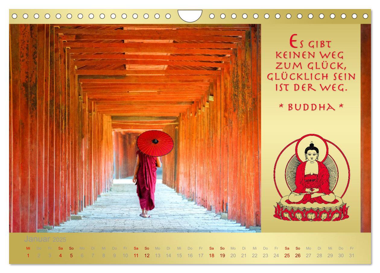 Bild: 9783435086153 | BUDDHA IM GLÜCK - Buddhistische Weisheiten (Wandkalender 2025 DIN...