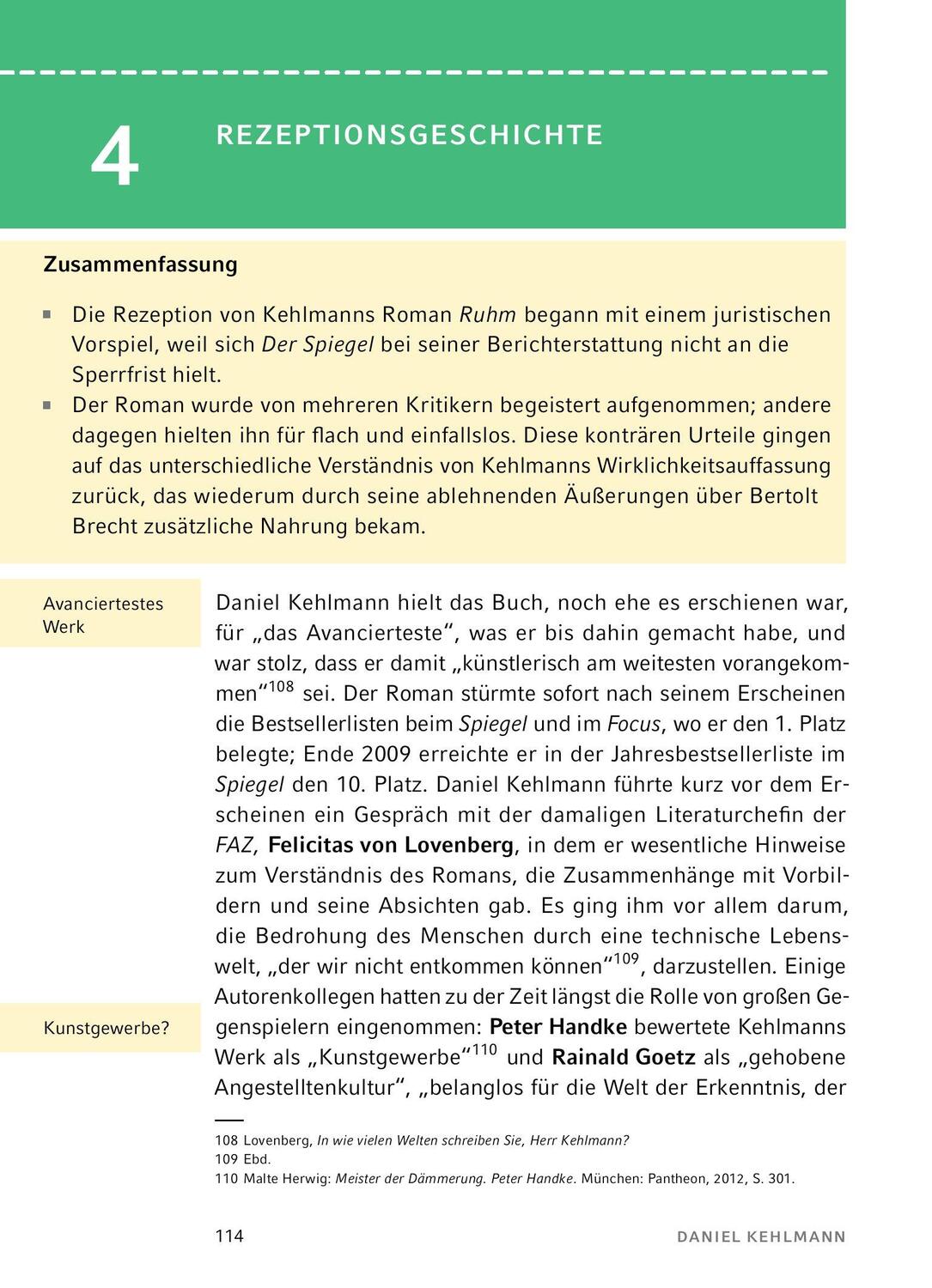 Bild: 9783804420885 | Ruhm - Textanalyse und Interpretation | Daniel Kehlmann | Taschenbuch