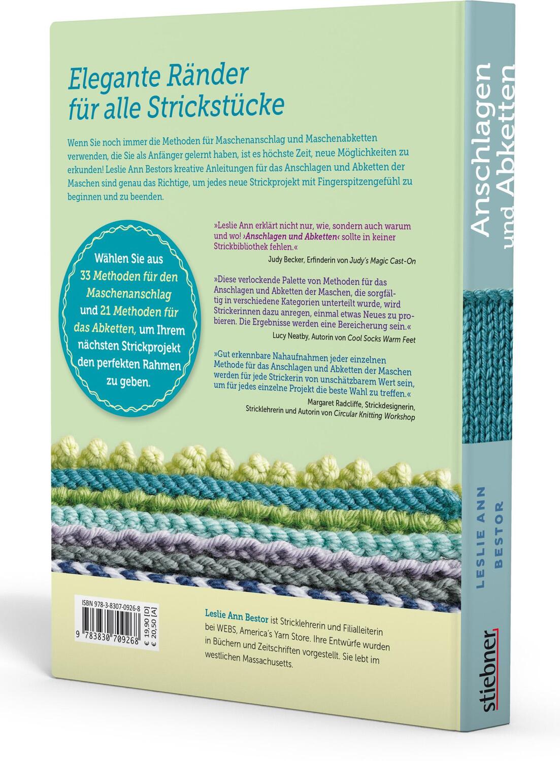 Rückseite: 9783830709268 | Anschlagen und Abketten | Leslie Ann Bestor | Buch | 216 S. | Deutsch