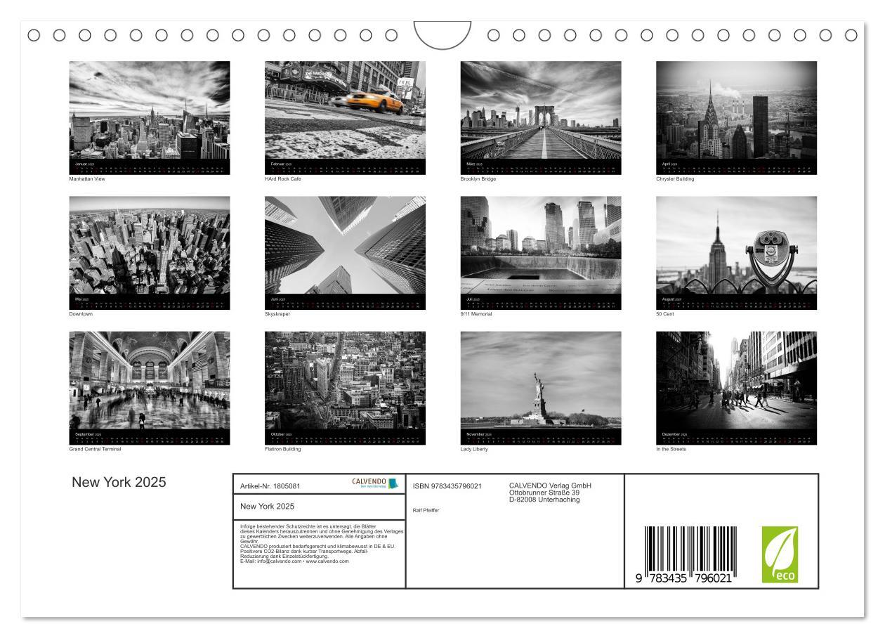 Bild: 9783435796021 | New York 2025 (Wandkalender 2025 DIN A4 quer), CALVENDO Monatskalender