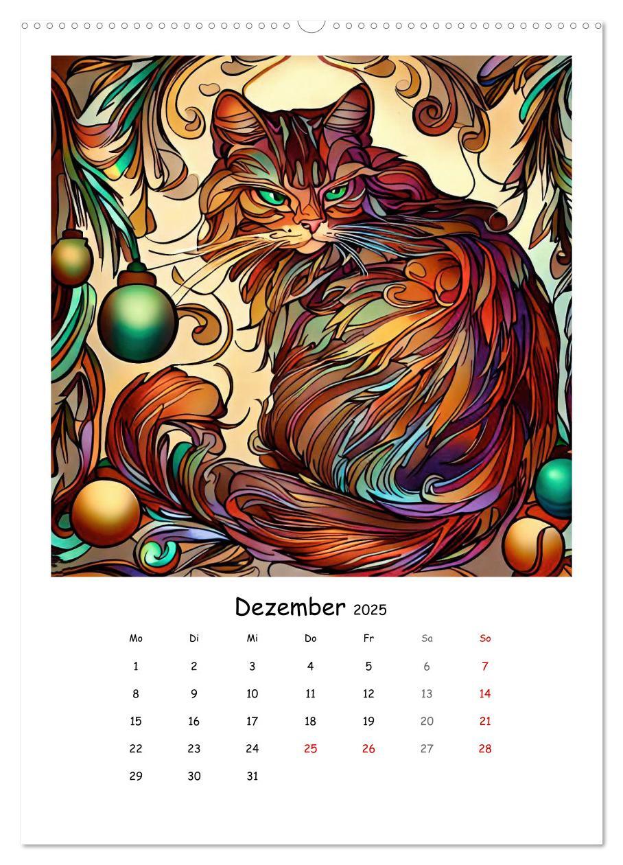 Bild: 9783435875627 | Jugendstil Katzen (hochwertiger Premium Wandkalender 2025 DIN A2...