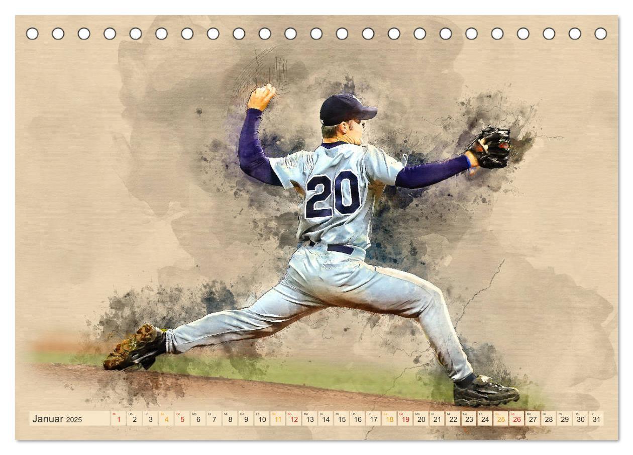 Bild: 9783435405633 | Ich liebe Baseball (Tischkalender 2025 DIN A5 quer), CALVENDO...