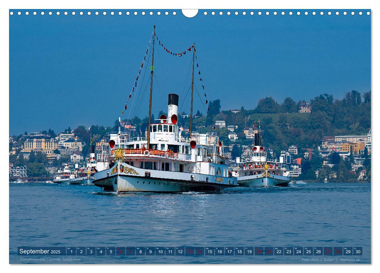 Bild: 9783435107124 | Dampfschiffe Vierwaldstättersee (Wandkalender 2025 DIN A3 quer),...