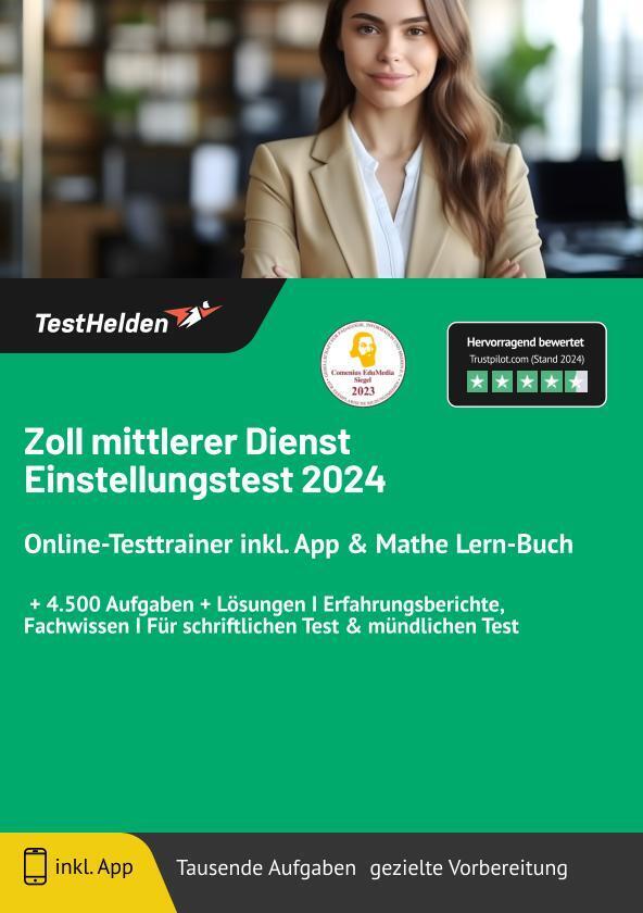 Cover: 9783988174499 | Zoll mittlerer Dienst Einstellungstest 2024: Online-Testtrainer...