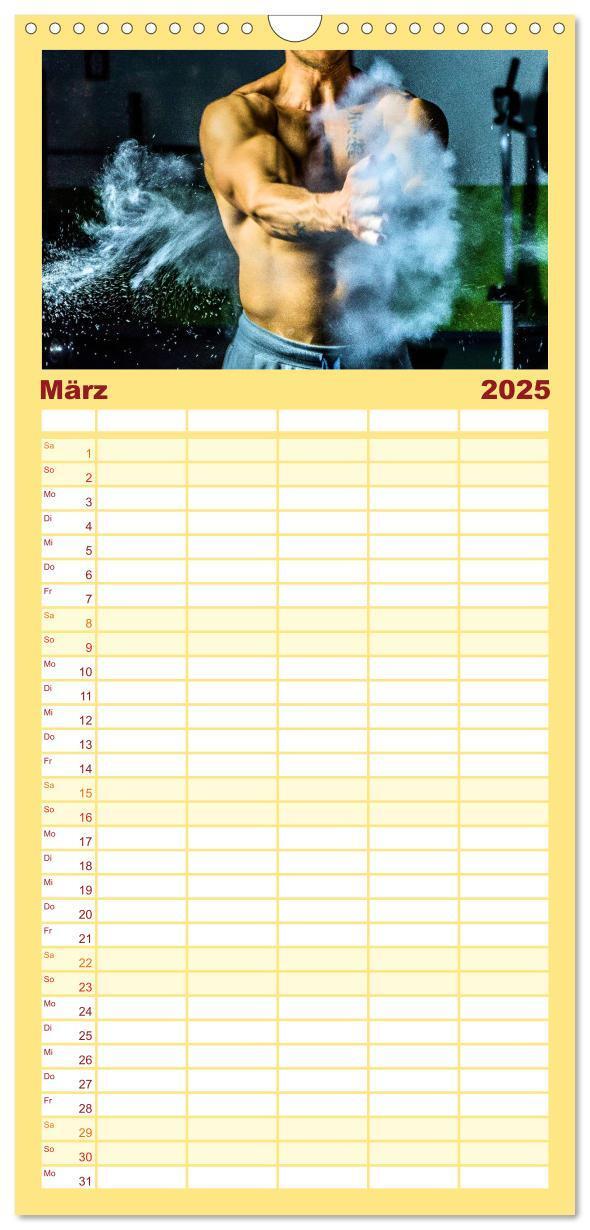 Bild: 9783457099902 | Familienplaner 2025 - Kraftsport mit 5 Spalten (Wandkalender, 21 x...