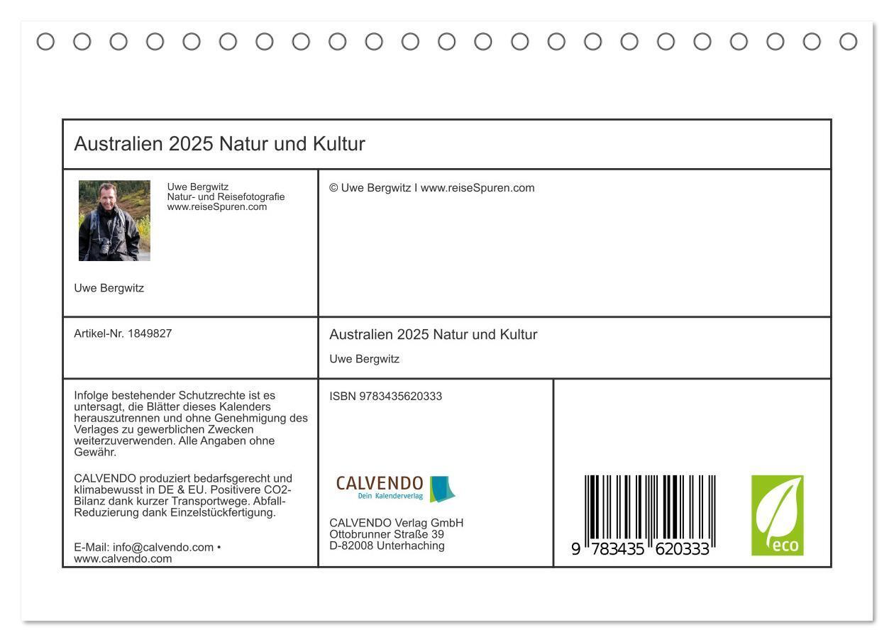 Bild: 9783435620333 | Australien 2025 Natur und Kultur (Tischkalender 2025 DIN A5 quer),...