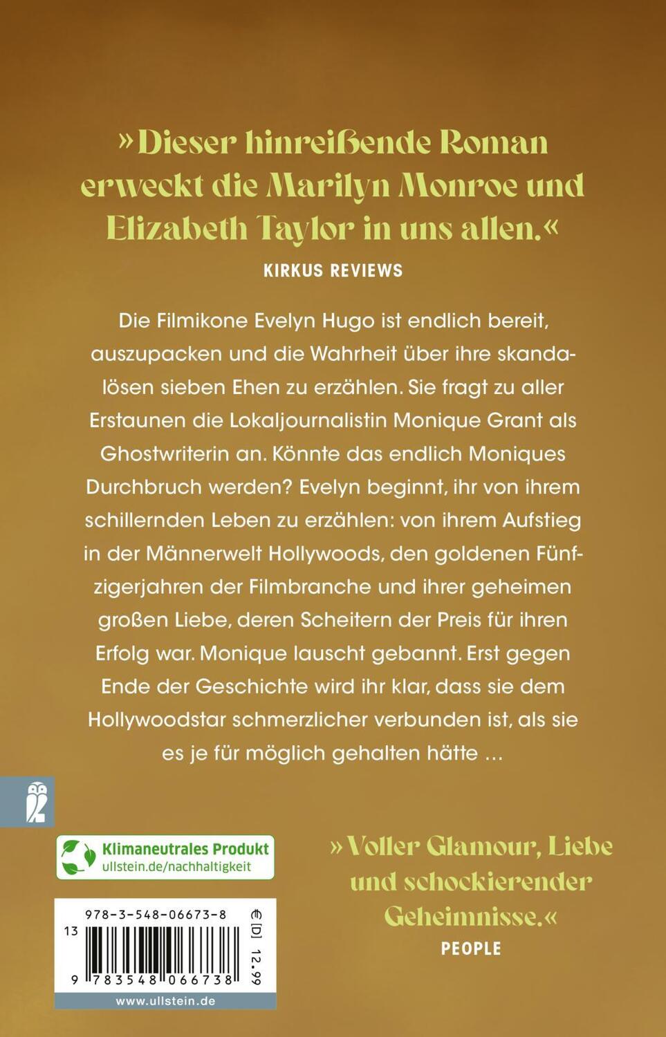 Rückseite: 9783548066738 | Die sieben Männer der Evelyn Hugo | Taylor Jenkins Reid | Taschenbuch