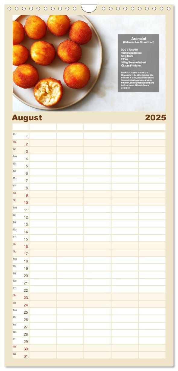 Bild: 9783457221778 | Familienplaner 2025 - Streetfood Kalender - Einfache Rezepte aus...