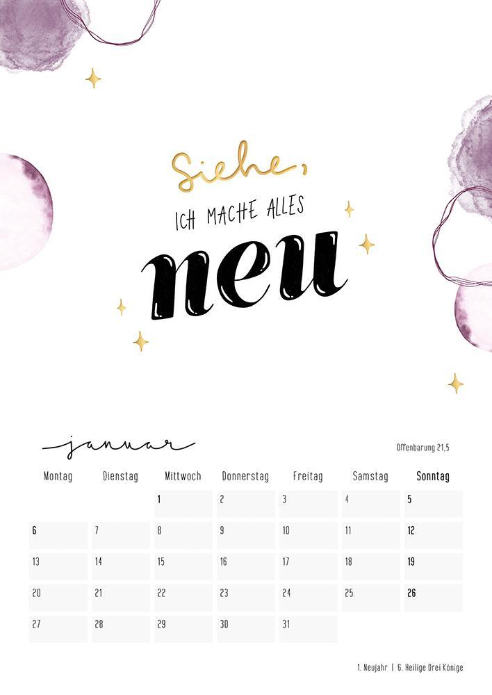 Bild: 4250222905157 | Himmelsglück 2025 | Bibel-Lettering Kalender | Annika Mengel | 13 S.