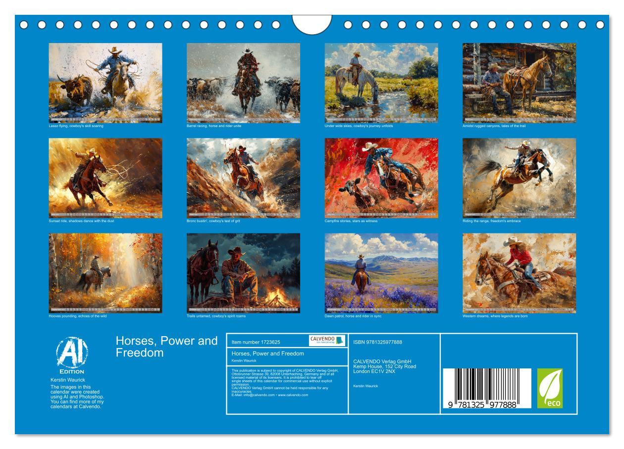 Bild: 9781325977888 | Horses, Power and Freedom (Wall Calendar 2025 DIN A4 landscape),...