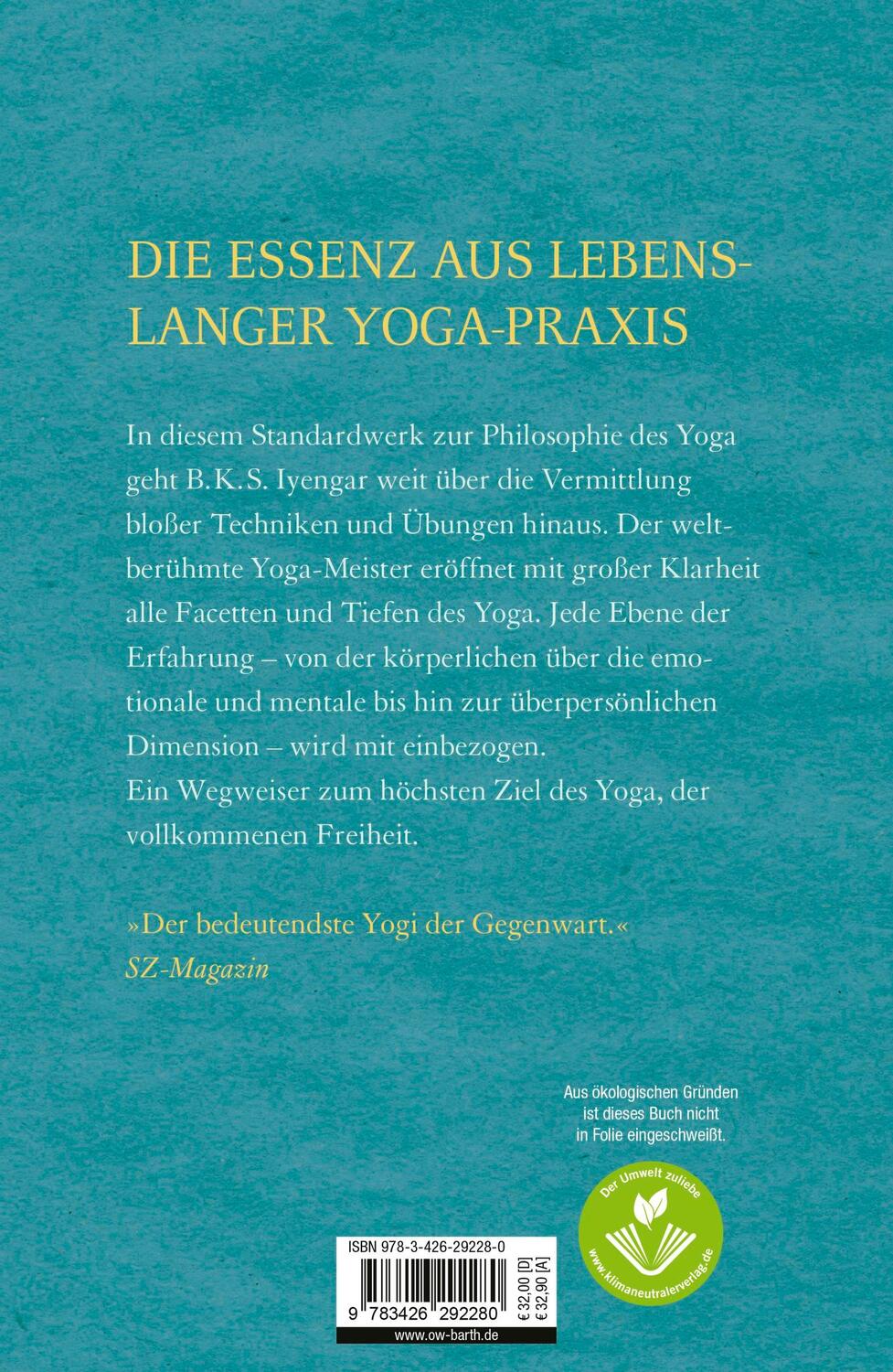 Rückseite: 9783426292280 | Licht fürs Leben | Die Yoga-Vision eines großen Meisters | Iyengar