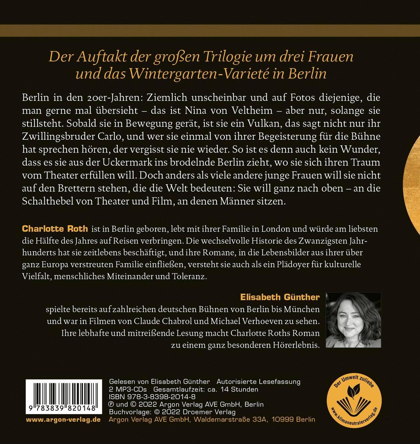 Rückseite: 9783839820148 | Die Wintergarten-Frauen. Der Traum beginnt | Roman | Charlotte Roth