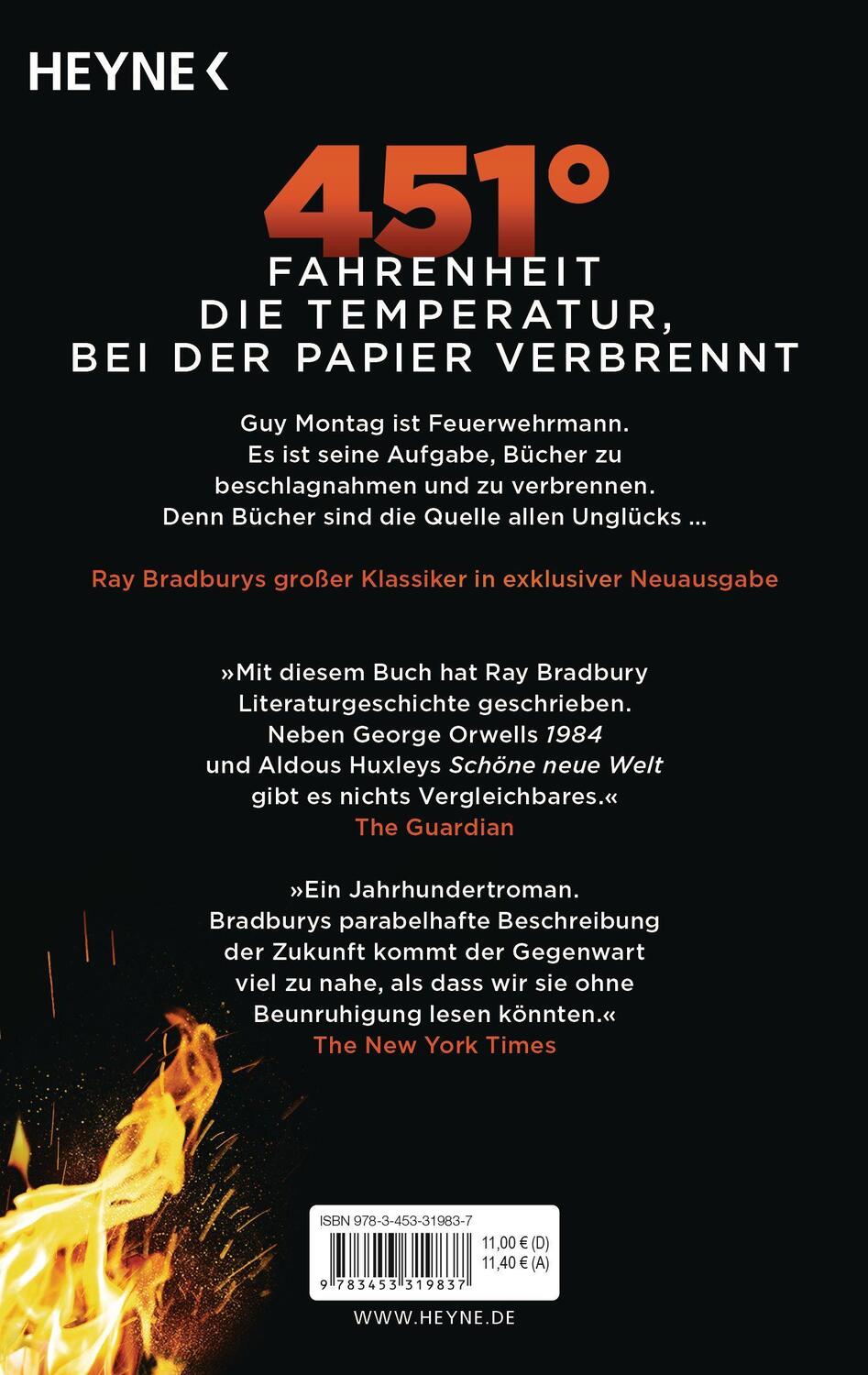 Bild: 9783453319837 | Fahrenheit 451 | Ray Bradbury | Taschenbuch | Deutsch | 2018 | Heyne