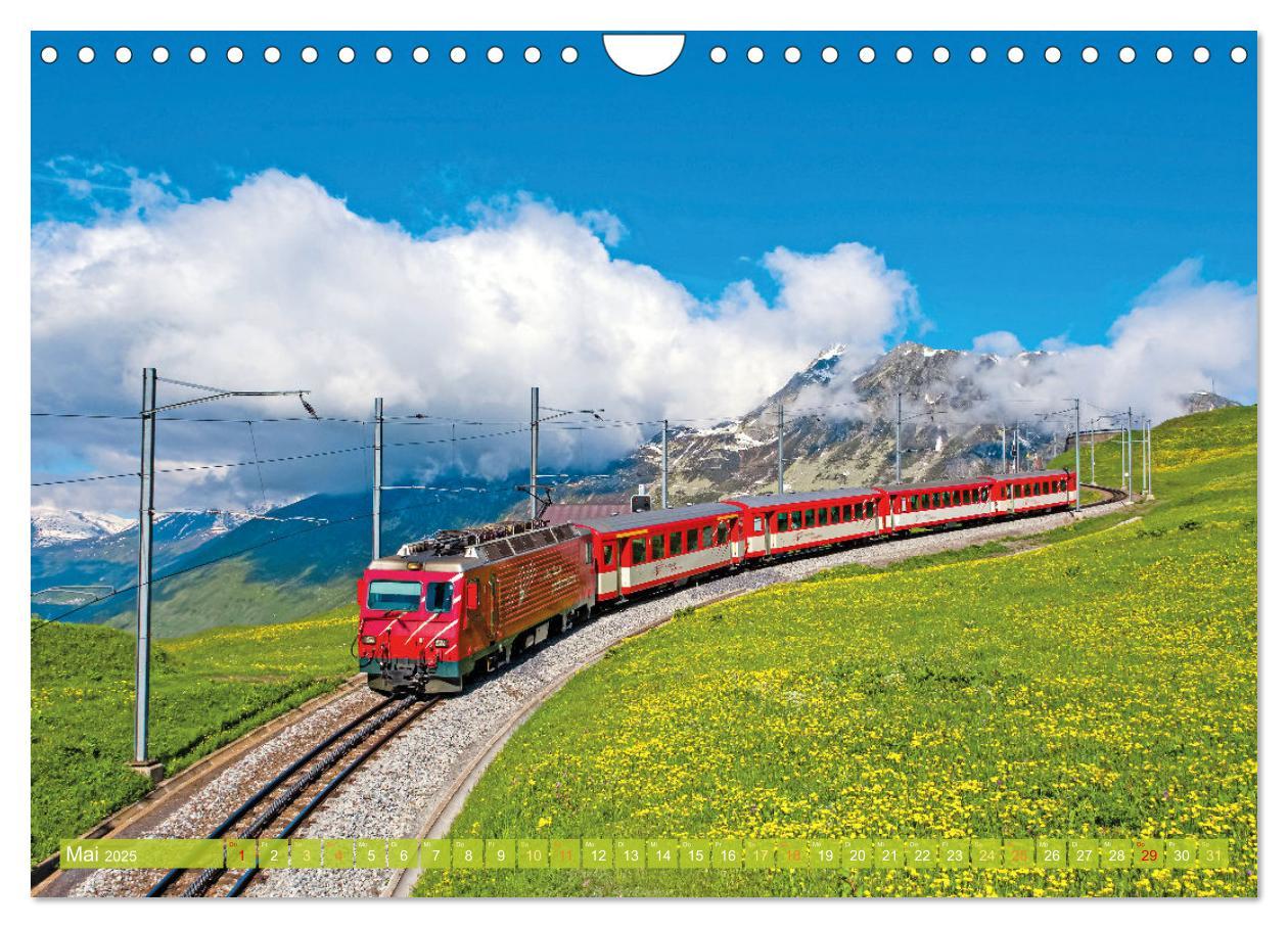 Bild: 9783457140321 | Im Zug durch Schweizer Berge (Wandkalender 2025 DIN A4 quer),...