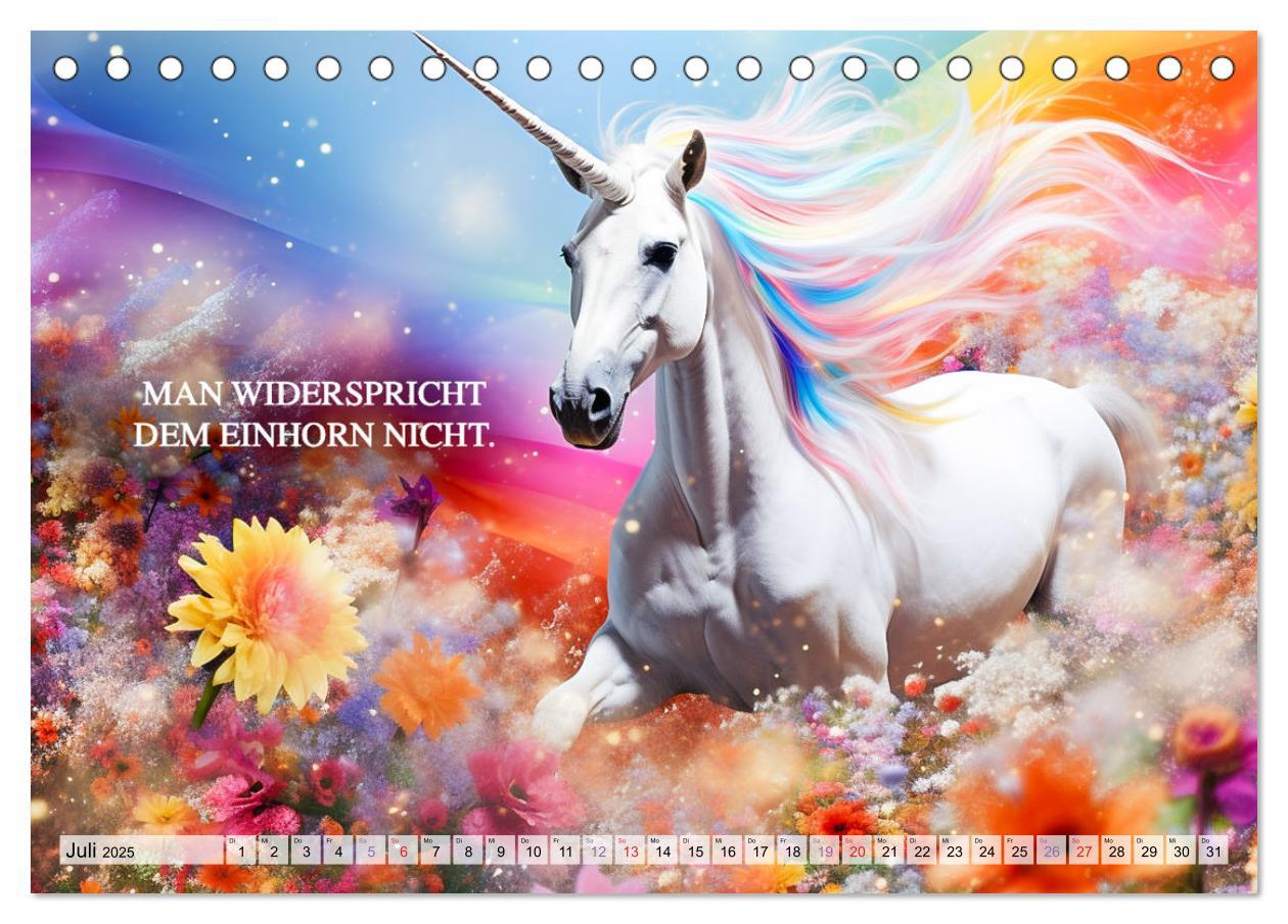 Bild: 9783383863240 | Einhorn und coole Sprüche (Tischkalender 2025 DIN A5 quer),...